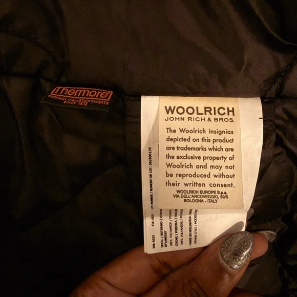 WOOLRICH Women’s Parka XS - Black Literary Rex Coat With Rabbit Fur Hood & Trim - Picture 10 of 10